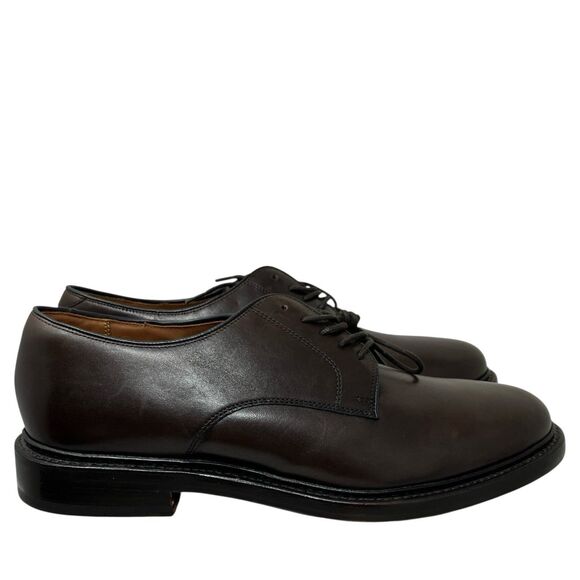 J Crew Ludlow Mens 10 Brown Leather Derby Shoes Office Old Money Wedding main image 6
